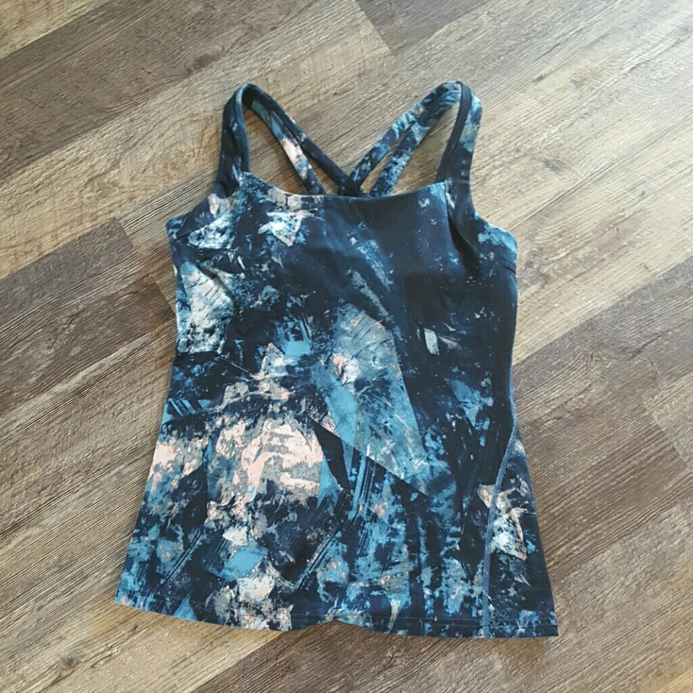 Lole Sport Tank top women blue bra support